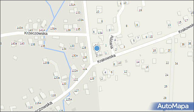 Krzeczów, Graniczna, 2, mapa Krzeczów