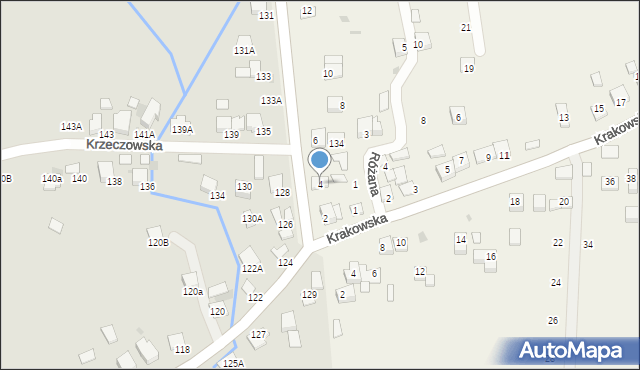 Krzeczów, Graniczna, 4, mapa Krzeczów