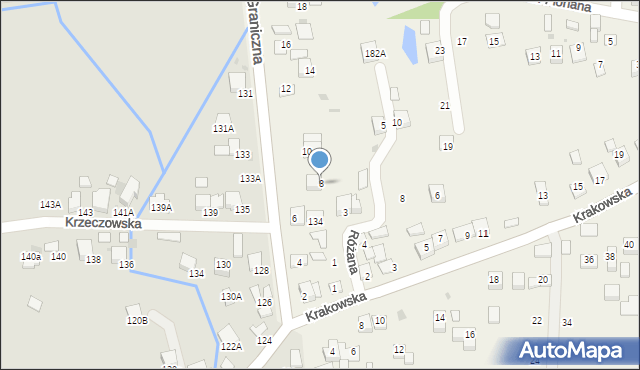 Krzeczów, Graniczna, 8, mapa Krzeczów
