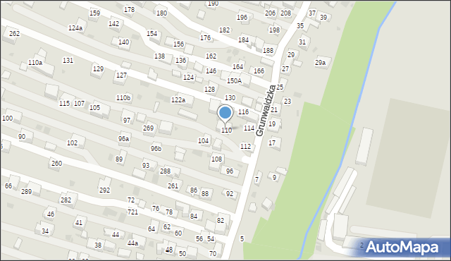 Krzeszowice, Grunwaldzka, 110, mapa Krzeszowice