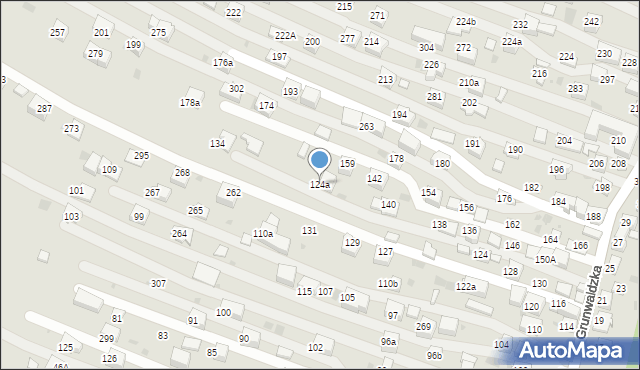 Krzeszowice, Grunwaldzka, 124a, mapa Krzeszowice