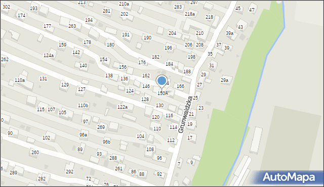 Krzeszowice, Grunwaldzka, 150A, mapa Krzeszowice