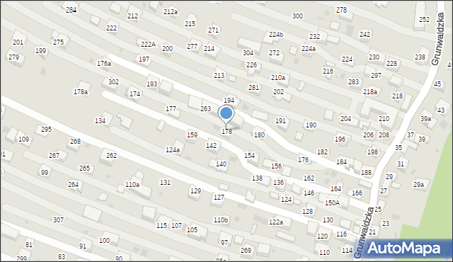 Krzeszowice, Grunwaldzka, 178, mapa Krzeszowice