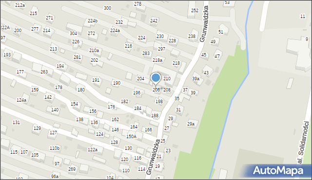 Krzeszowice, Grunwaldzka, 206, mapa Krzeszowice