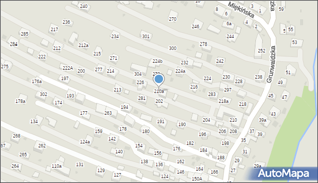 Krzeszowice, Grunwaldzka, 210a, mapa Krzeszowice