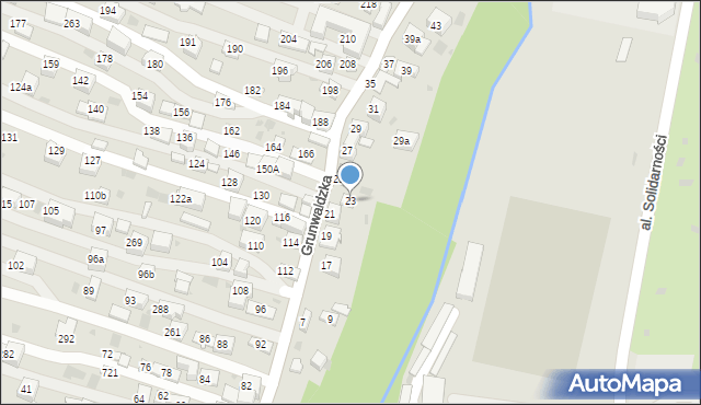 Krzeszowice, Grunwaldzka, 23, mapa Krzeszowice