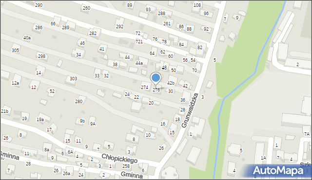 Krzeszowice, Grunwaldzka, 276, mapa Krzeszowice