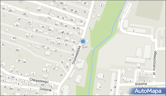 Krzeszowice, Grunwaldzka, 3, mapa Krzeszowice