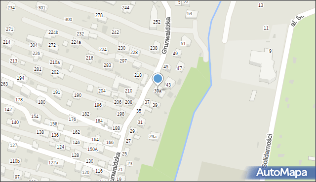 Krzeszowice, Grunwaldzka, 39a, mapa Krzeszowice