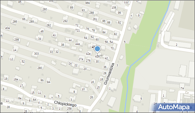 Krzeszowice, Grunwaldzka, 42b, mapa Krzeszowice