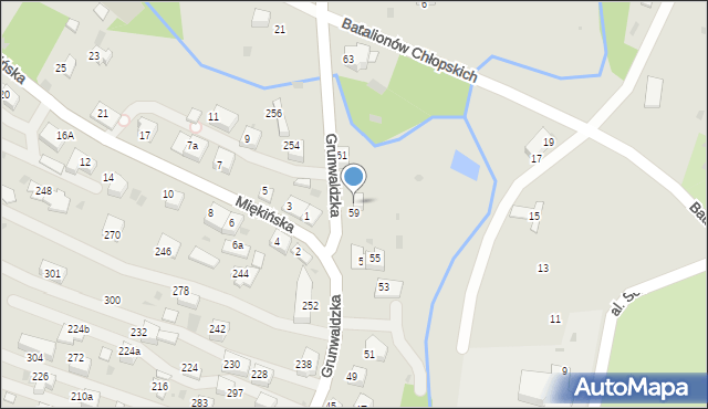 Krzeszowice, Grunwaldzka, 59a, mapa Krzeszowice