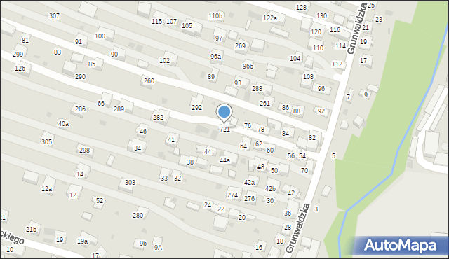 Krzeszowice, Grunwaldzka, 721, mapa Krzeszowice