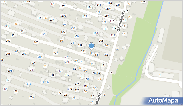 Krzeszowice, Grunwaldzka, 86, mapa Krzeszowice