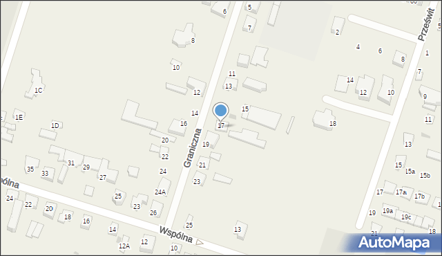 Ksawerów, Graniczna, 17, mapa Ksawerów