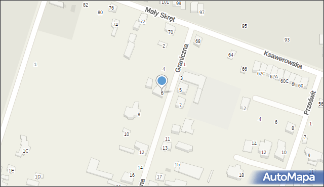 Ksawerów, Graniczna, 6, mapa Ksawerów