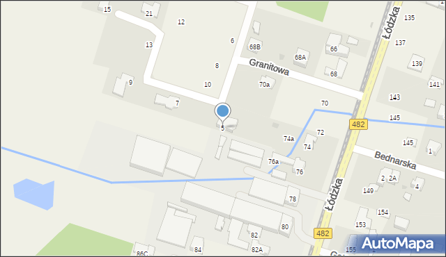 Ksawerów, Granitowa, 5, mapa Ksawerów