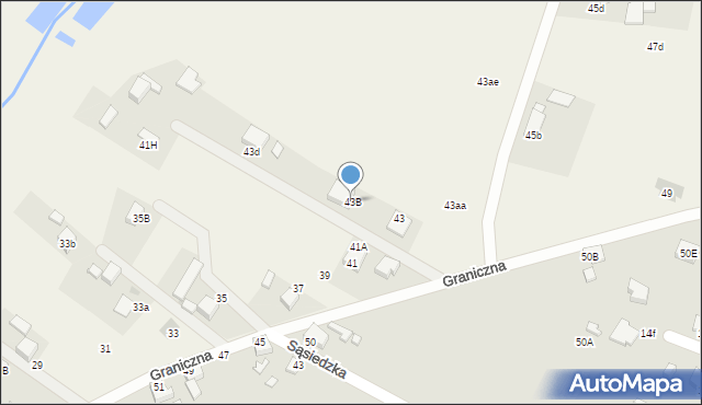 Książenice, Graniczna, 43B, mapa Książenice