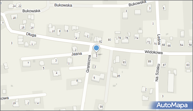 Kulerzów, Graniczna, 1, mapa Kulerzów