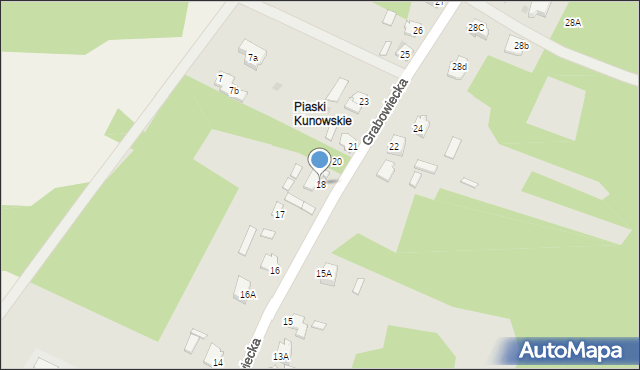 Kunów, Grabowiecka, 18, mapa Kunów