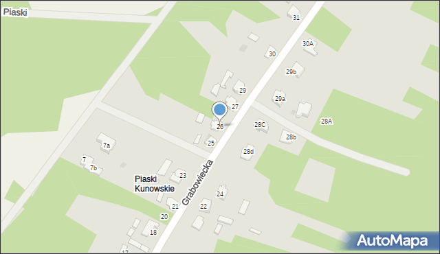 Kunów, Grabowiecka, 26, mapa Kunów