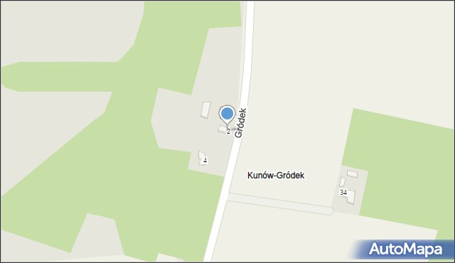 Kunów, Gródek, 2, mapa Kunów