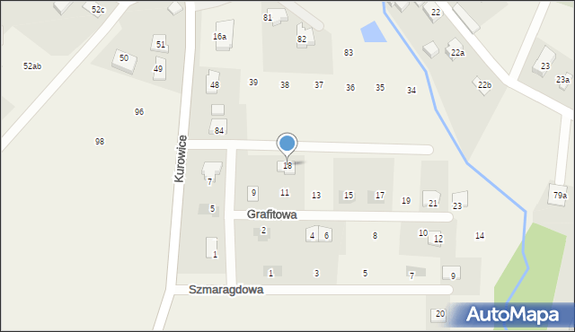 Kurowice, Grafitowa, 18, mapa Kurowice