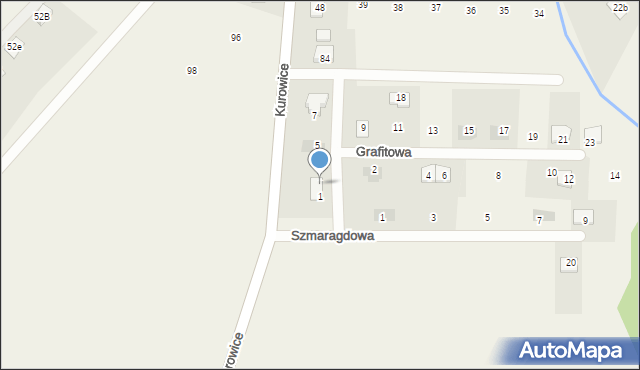 Kurowice, Grafitowa, 3, mapa Kurowice