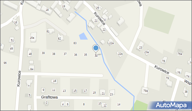 Kurowice, Grafitowa, 34, mapa Kurowice