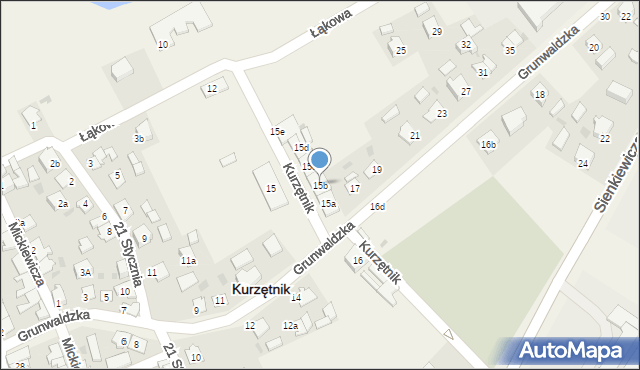 Kurzętnik, Grunwaldzka, 15b, mapa Kurzętnik