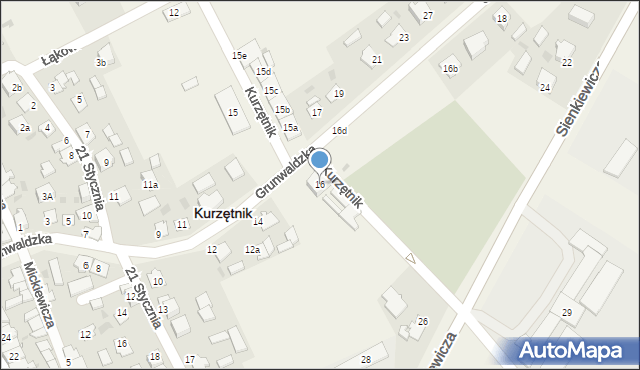 Kurzętnik, Grunwaldzka, 16, mapa Kurzętnik