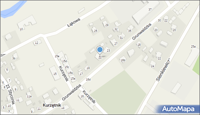 Kurzętnik, Grunwaldzka, 21, mapa Kurzętnik