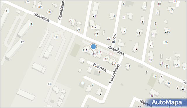 Kutno, Graniczna, 11G, mapa Kutno