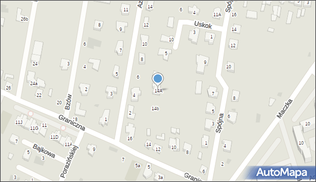 Kutno, Graniczna, 14A, mapa Kutno