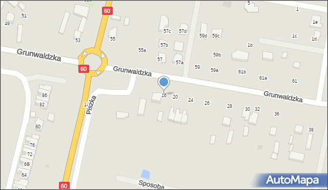 Kutno, Grunwaldzka, 16, mapa Kutno