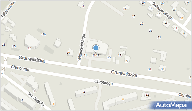 Kutno, Grunwaldzka, 21/23, mapa Kutno