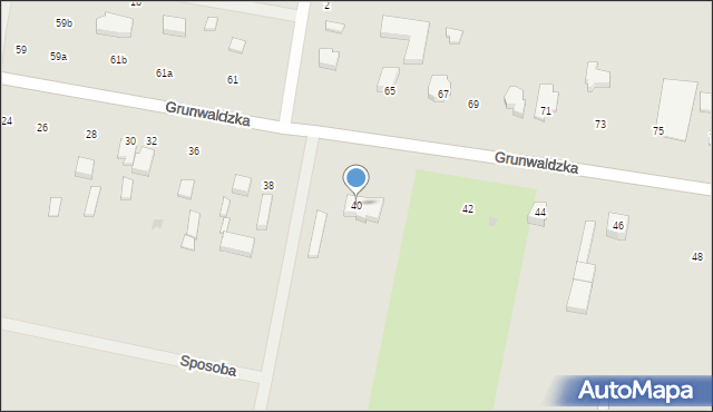 Kutno, Grunwaldzka, 40, mapa Kutno