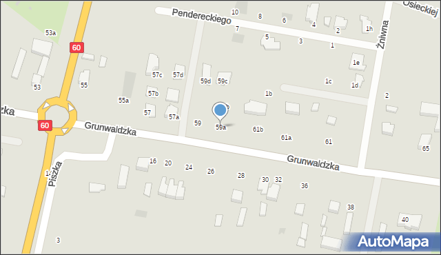 Kutno, Grunwaldzka, 59a, mapa Kutno