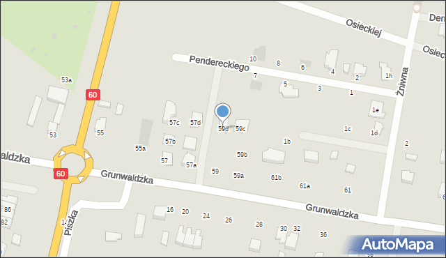 Kutno, Grunwaldzka, 59d, mapa Kutno