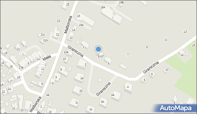 Kwidzyn, Graniczna, 3, mapa Kwidzyn