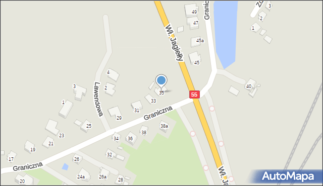 Kwidzyn, Graniczna, 35, mapa Kwidzyn