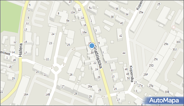 Kwidzyn, Grudziądzka, 20, mapa Kwidzyn