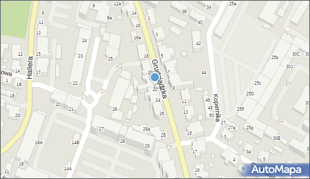 Kwidzyn, Grudziądzka, 22, mapa Kwidzyn