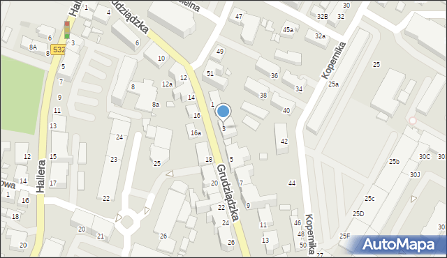 Kwidzyn, Grudziądzka, 3, mapa Kwidzyn