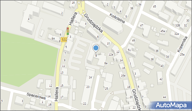 Kwidzyn, Grudziądzka, 8, mapa Kwidzyn