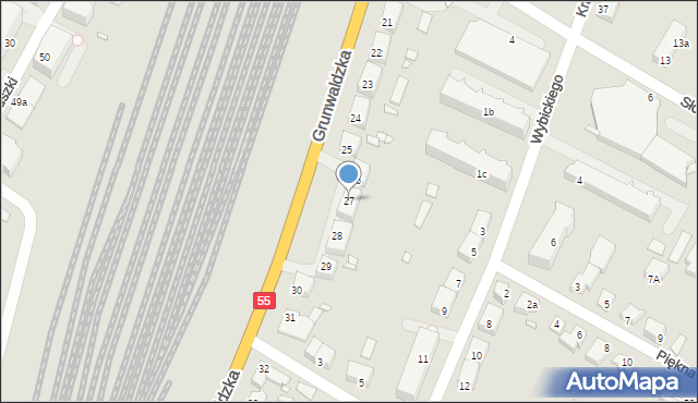 Kwidzyn, Grunwaldzka, 27, mapa Kwidzyn