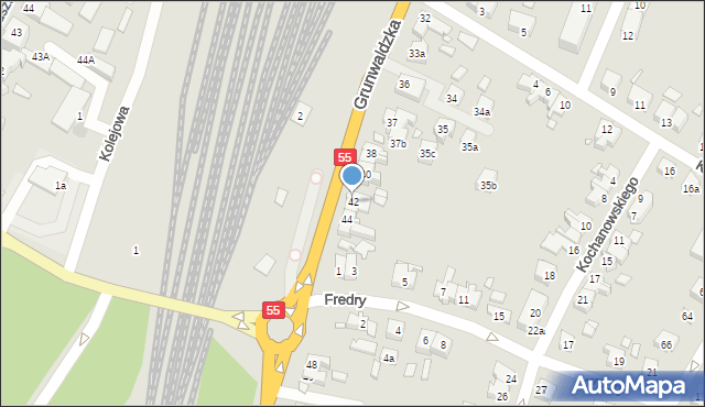 Kwidzyn, Grunwaldzka, 42, mapa Kwidzyn