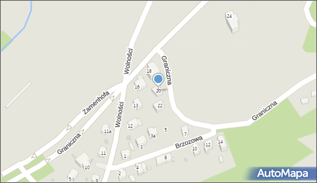 Lądek-Zdrój, Graniczna, 20, mapa Lądek-Zdrój