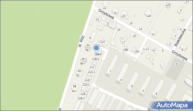 Łajski, Grzybowa, 21B/3, mapa Łajski