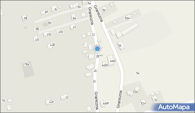 Łańcut, Graniczna, 16, mapa Łańcut