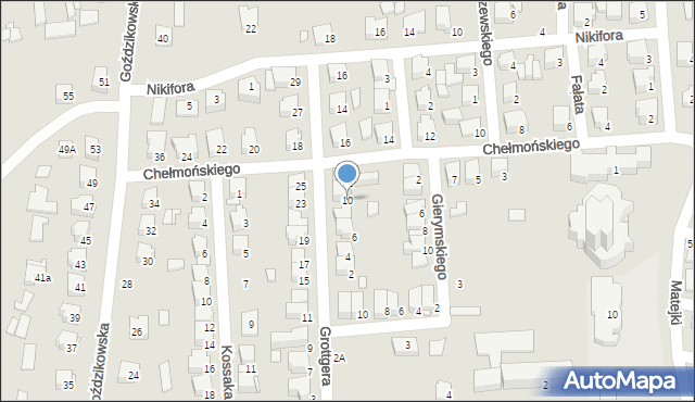 Łapy, Grottgera Artura, 10, mapa Łapy